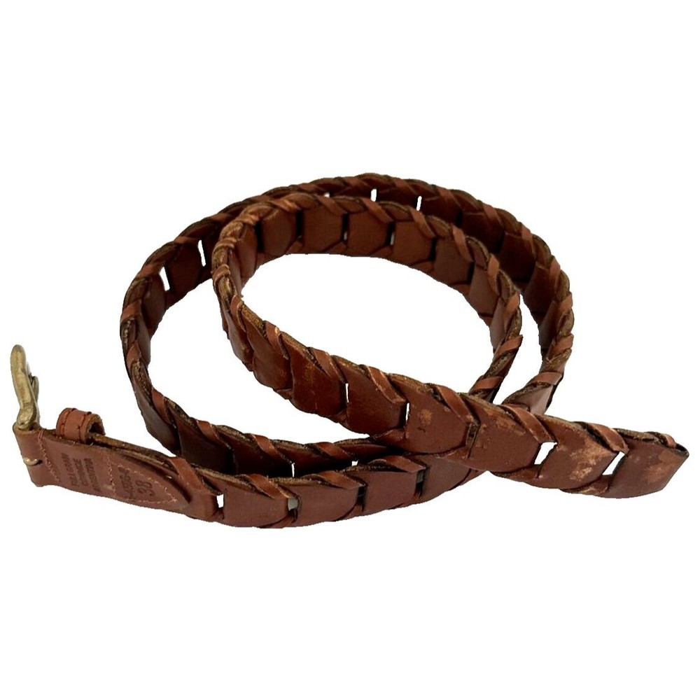 Vintage Woven Leather Belt Braided Brown Full Grain Cowhide Argentina  Mens 42